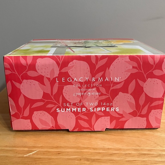 Legacy & Main Collection- Set of Two 14 oz. Summer Sippers - New No Tags - Picture 3 of 4
